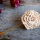irish lace cotton flower brooch