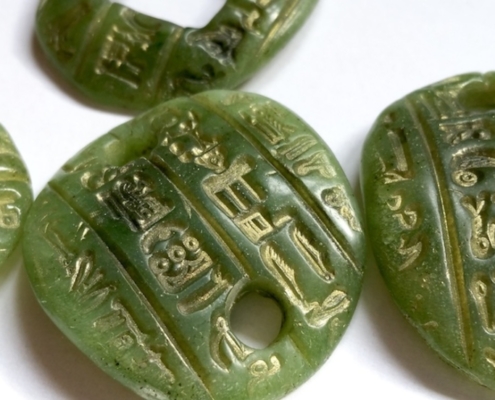 jade imitation flat beads pendants