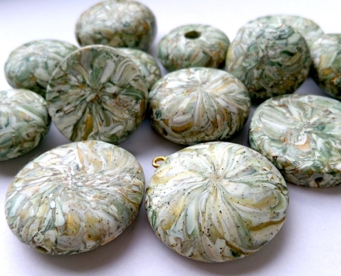 white green marble stone effect beads