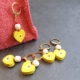 Set of stitch markers, yellow wood beads