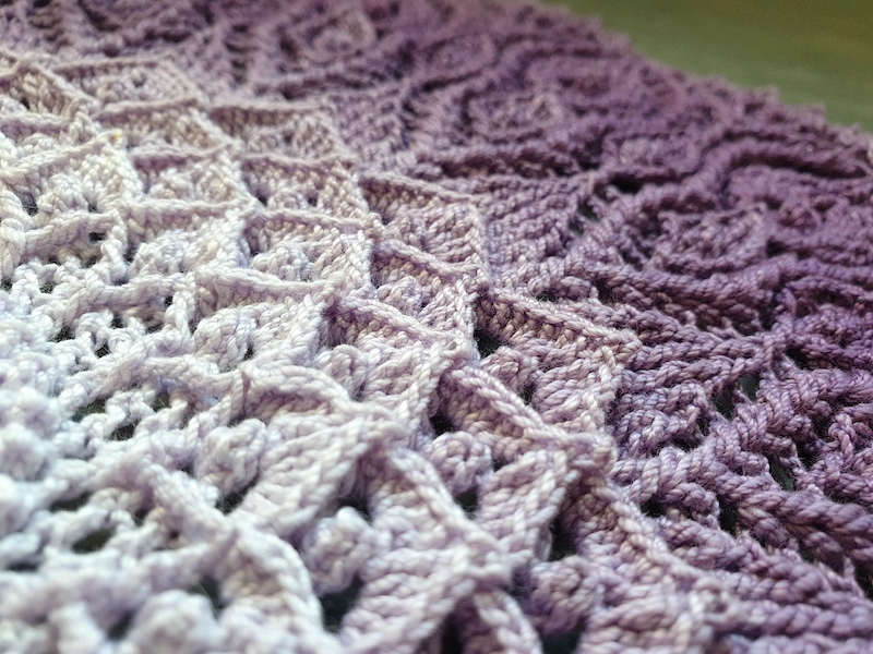 Purple gradient 3D textured cotton mandala doily